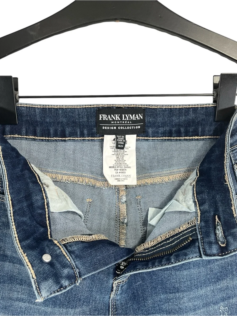 Frank Lyman Design Collection Embellished Dark Blue Skinny Jeans for Women XS